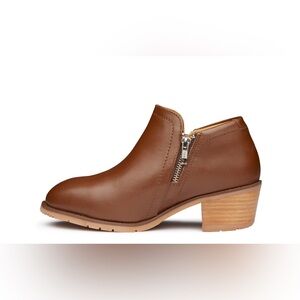 *XENA* Brown Leather Gravity Slip-On Oil & Slip Resistant Safety Toe Shoes Sz 9